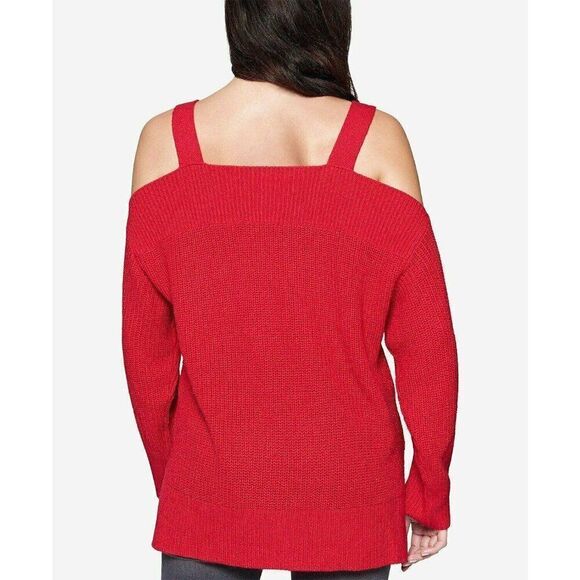 SANCTUARY Red Cold Shoulder‎ Sweater Top XS NWT - Picture 2 of 3